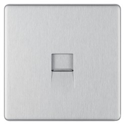 BG Nexus FP Slave Telephone Socket-B/Steel (FBSBTS1)