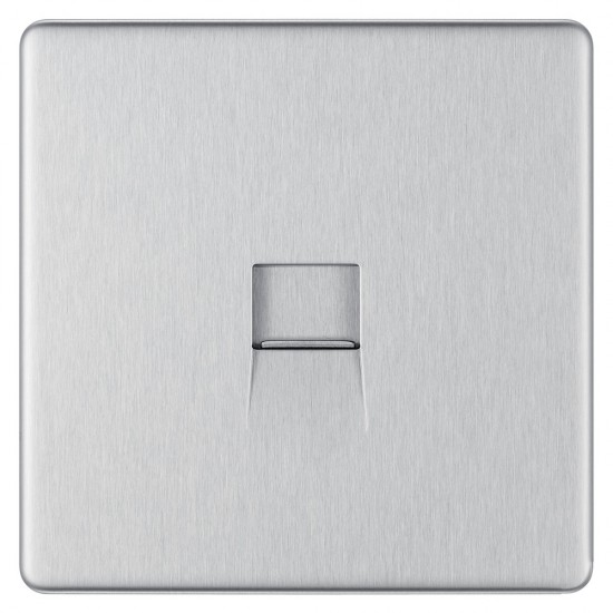 BG Nexus FP Slave Telephone Socket-B/Steel (FBSBTS1)