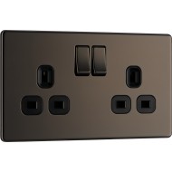 BG Nexus FP 2G Switched Socket-B/Nickel (FBN22B)