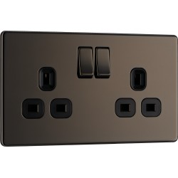 BG Nexus FP 2G Switched Socket-B/Nickel (FBN22B)