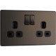 BG Nexus FP 2G Switched Socket-B/Nickel (FBN22B)