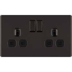 BG Nexus FP 2G Switched Socket-B/Nickel (FBN22B)