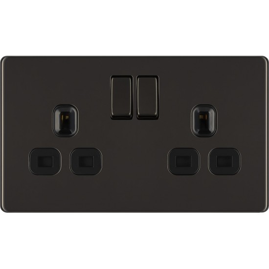 BG Nexus FP 2G Switched Socket-B/Nickel (FBN22B) BG Nexus FP 2G Switched Socket-B/Nickel (FBN22B)