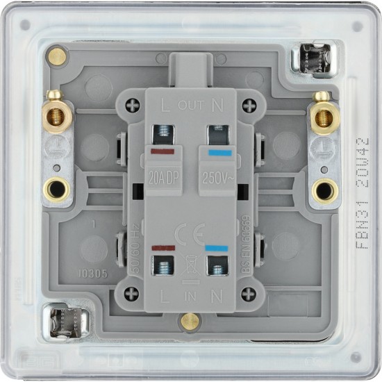 BG Nexus FP 20amp DP Switch/Neon-B/Nickel (FBN31)