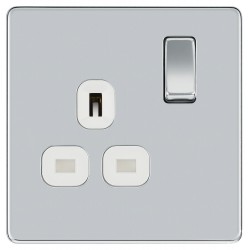 BG Nexus FP 1G Switched Socket-P/Chrome (FPC21W)