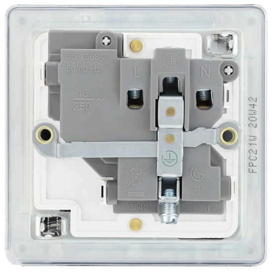 BG Nexus FP 1G Switched Socket-P/Chrome (FPC21W)