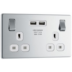 BG Nexus FP 2G Switched Socket-P/Chrome c/w 2xUSB