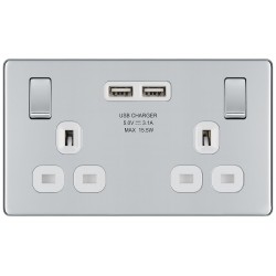 BG Nexus FP 2G Switched Socket-P/Chrome c/w 2xUSB