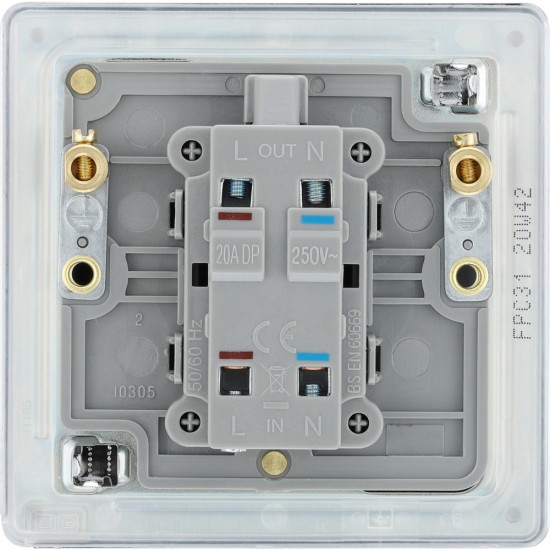 BG Nexus FP 20amp DP Switch/Neon-P/Chrome (FPC31)