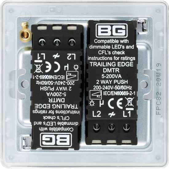 BG Nexus FP 2G Dimmer Switch P/P 400w-P/Chrome (FP