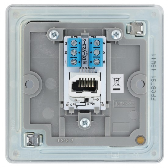 BG Nexus FP Slave Telephone Socket-P/Chrome (FPCBTS1) BG Nexus FP Slave Telephone Socket-P/Chrome (FPCBTS1)