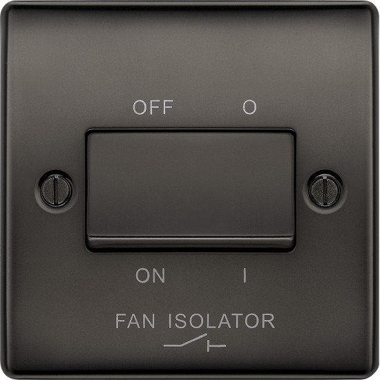 BG Nexus Black Nickel Fan Isolator Switch