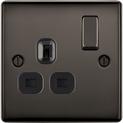 BG Nexus Black Nickel 1G Switched Socket