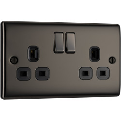 BG Nexus Black Nickel 2G Switched Socket