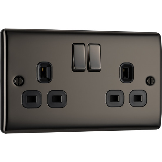 BG Nexus Black Nickel 2G Switched Socket