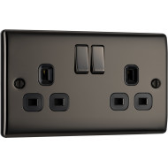 BG Nexus Black Nickel 2G Switched Socket