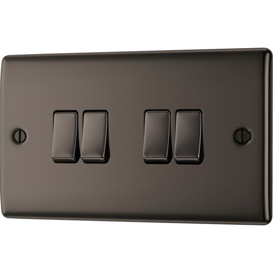 BG Nexus Black Nickel 4 Gang 2 Way Switch