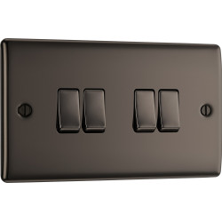 BG Nexus Black Nickel 4 Gang 2 Way Switch