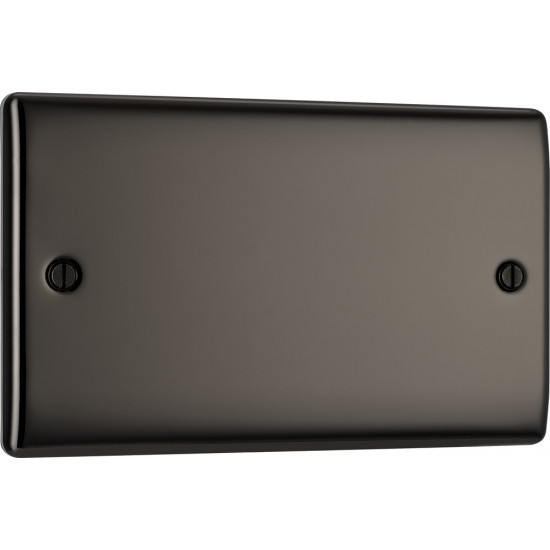 BG Nexus Black Nickel 2 Gang Blank BG Nexus Black Nickel 2 Gang Blank