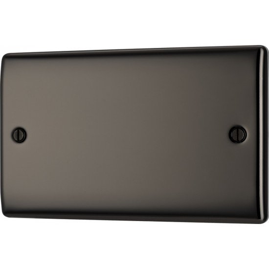 BG Nexus Black Nickel 2 Gang Blank