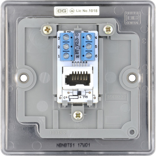 BG Nexus Black Nickel Slave Telephone Socket