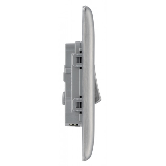 BG Nexus Brushed Steel 1 Gang 2 Way Switch