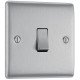 BG Nexus Brushed Steel 1 Gang 2 Way Switch