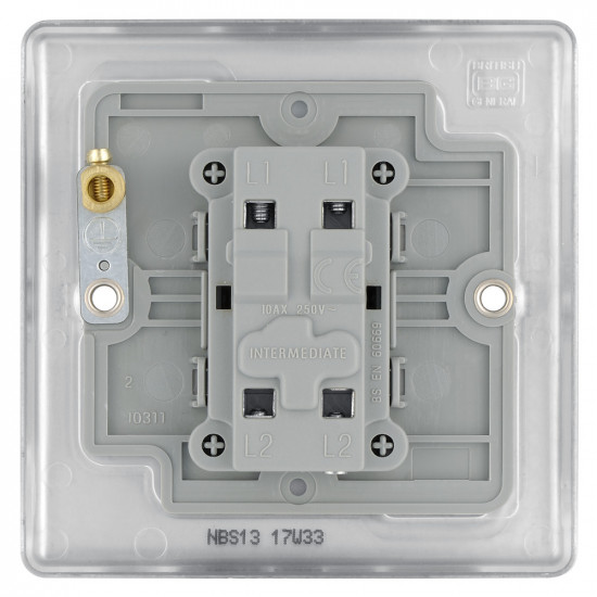 BG Nexus Brushed Steel Intermediate Switch