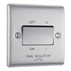 BG Nexus Brushed Steel Fan Isolator Switch