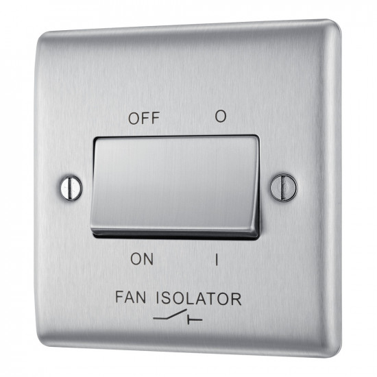 BG Nexus Brushed Steel Fan Isolator Switch