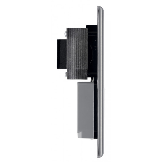 BG Nexus Brushed Steel Shaver Socket-Black