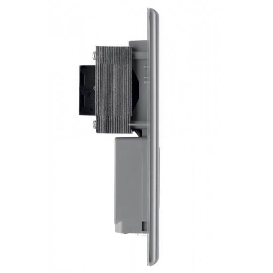 BG Nexus Brushed Steel Shaver Socket-Grey BG Nexus Brushed Steel Shaver Socket-Grey