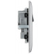 BG Nexus Brushed Steel 2G Switched Socket-Black BG Nexus Brushed Steel 2G Switched Socket-Black