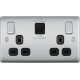 BG Nexus B/Steel 2G Switched Socket USB A & C-Blac BG Nexus B/Steel 2G Switched Socket USB A & C-Blac