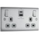 BG Nexus B/Steel 2G Switched Socket USB A & C-Grey