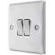 BG Nexus Brushed Steel 2 Gang 2 Way Switch