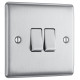 BG Nexus Brushed Steel 2 Gang 2 Way Switch