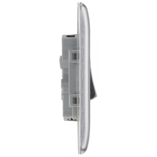 BG Nexus Brushed Steel 2 Gang 2 Way Switch BG Nexus Brushed Steel 2 Gang 2 Way Switch