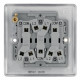 BG Nexus Brushed Steel 3 Gang 2 Way Switch