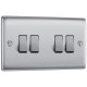 BG Nexus Brushed Steel 4 Gang 2 Way Switch