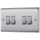 BG Nexus Brushed Steel 4 Gang 2 Way Switch