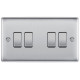 BG Nexus Brushed Steel 4 Gang 2 Way Switch