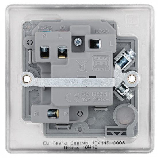 BG Nexus Brushed Steel Switched Spur/LED