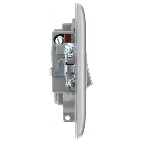 BG Nexus Brushed Steel Switched Spur/LED BG Nexus Brushed Steel Switched Spur/LED