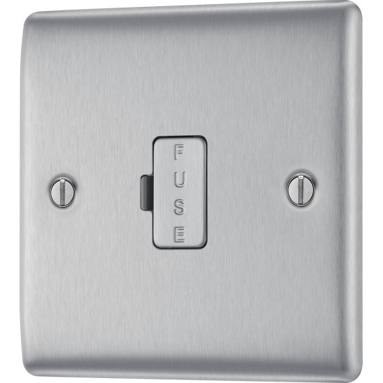 BG Nexus Brushed Steel Unswitched Spur