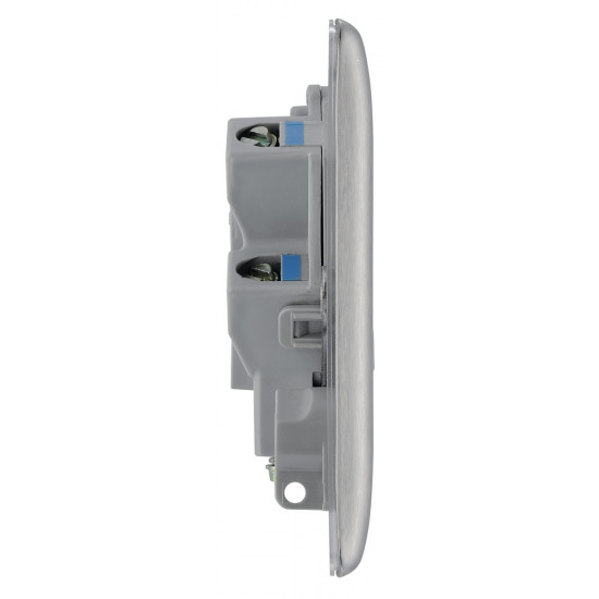 BG Nexus Brushed Steel Unswitched Spur BG Nexus Brushed Steel Unswitched Spur