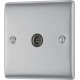 BG Nexus Brushed Steel 1 Gang Co-Axial Socket