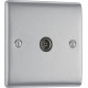 BG Nexus Brushed Steel 1 Gang Co-Axial Socket