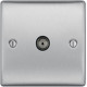 BG Nexus Brushed Steel 1 Gang Co-Axial Socket