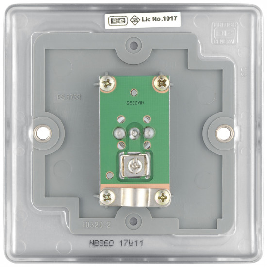 BG Nexus Brushed Steel 1 Gang Co-Axial Socket